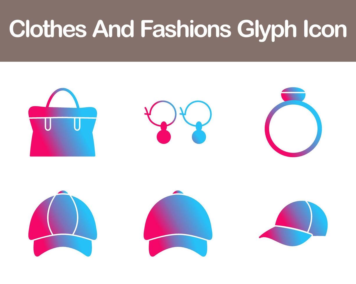 Clothes And Fashions Vector Icon Set