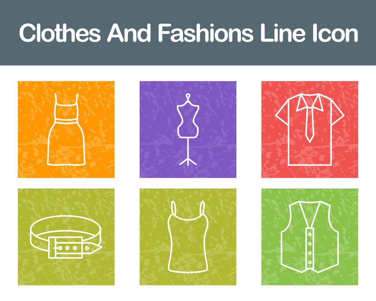 Clothes And Fashions Vector Icon Set