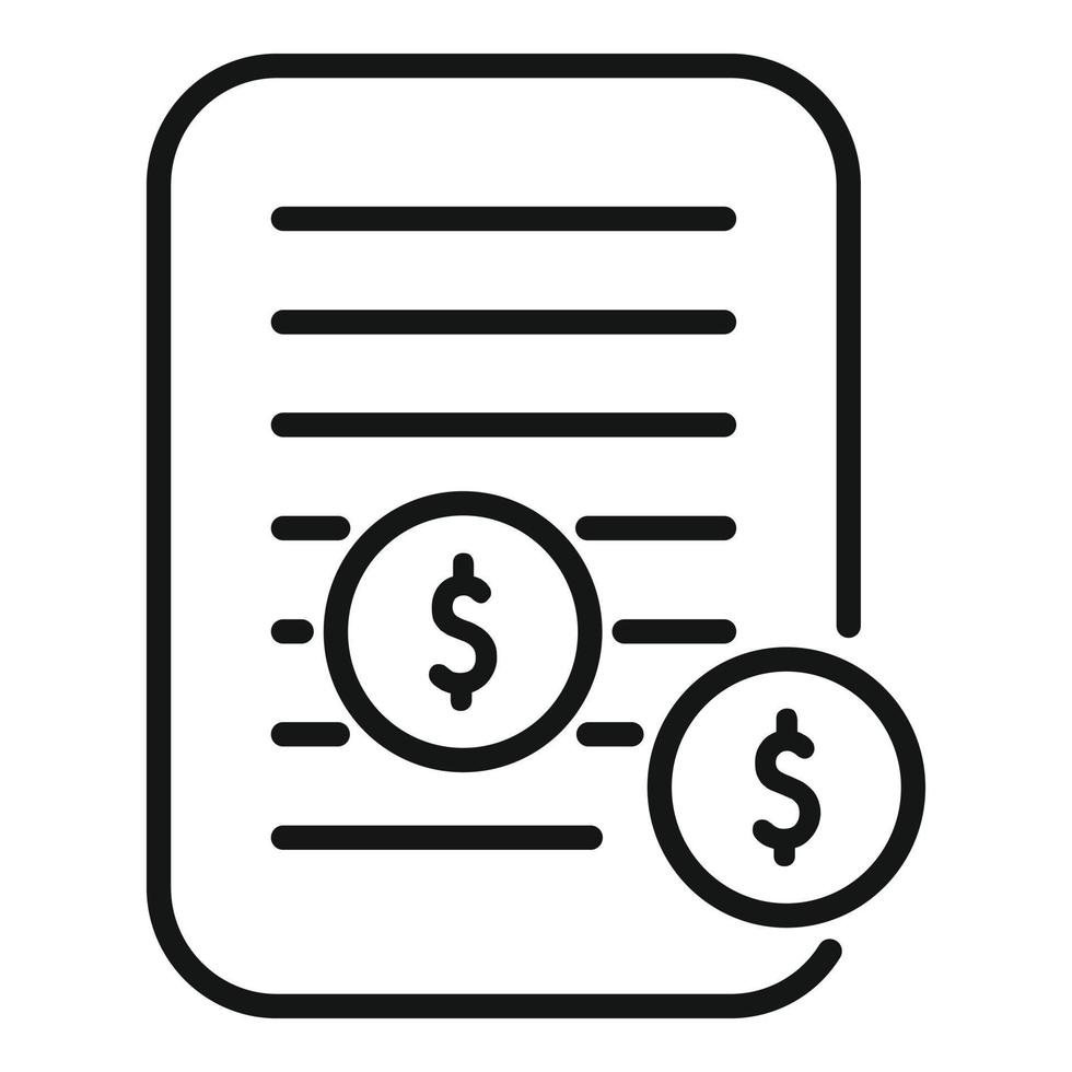 Money paper icon outline vector. Business work vector