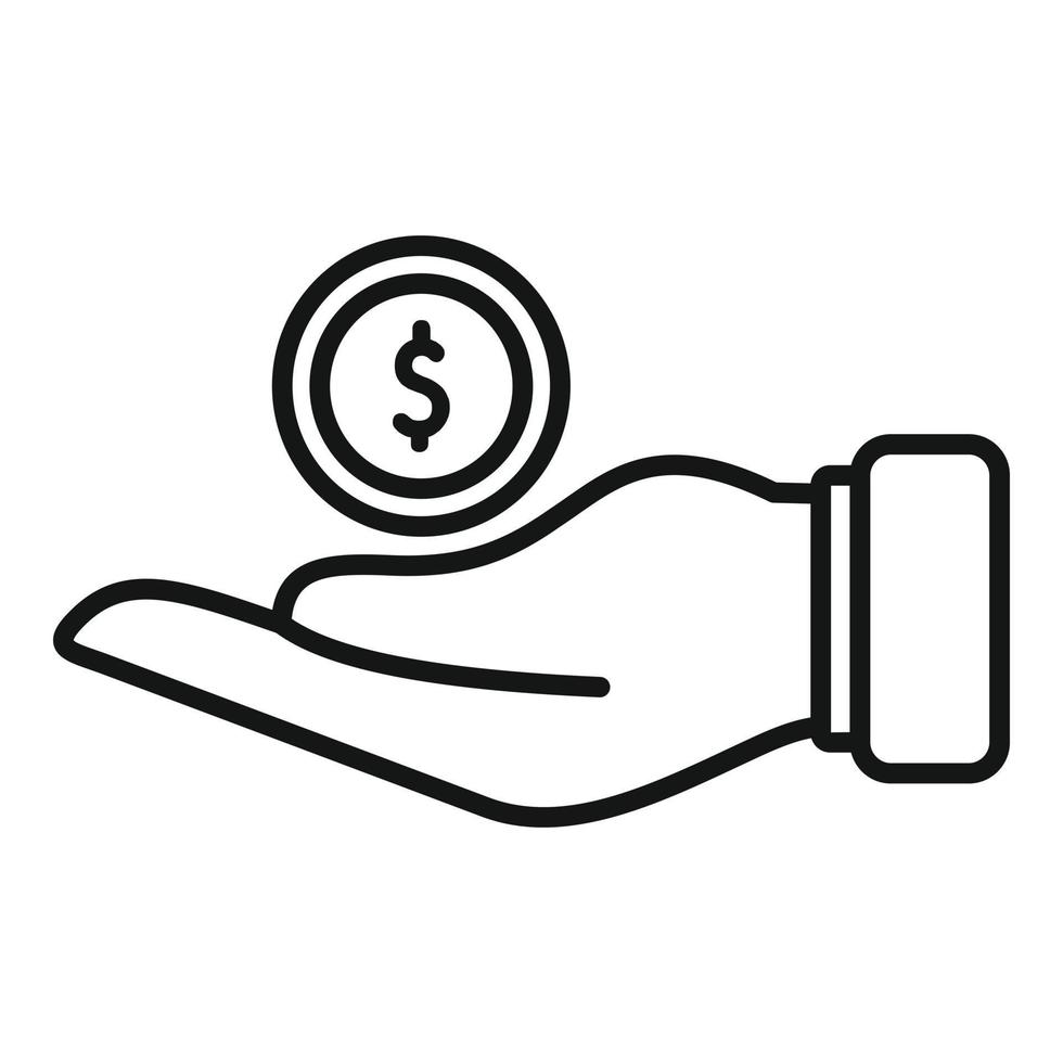 cuidado dinero icono contorno vector. trabajo beneficio vector