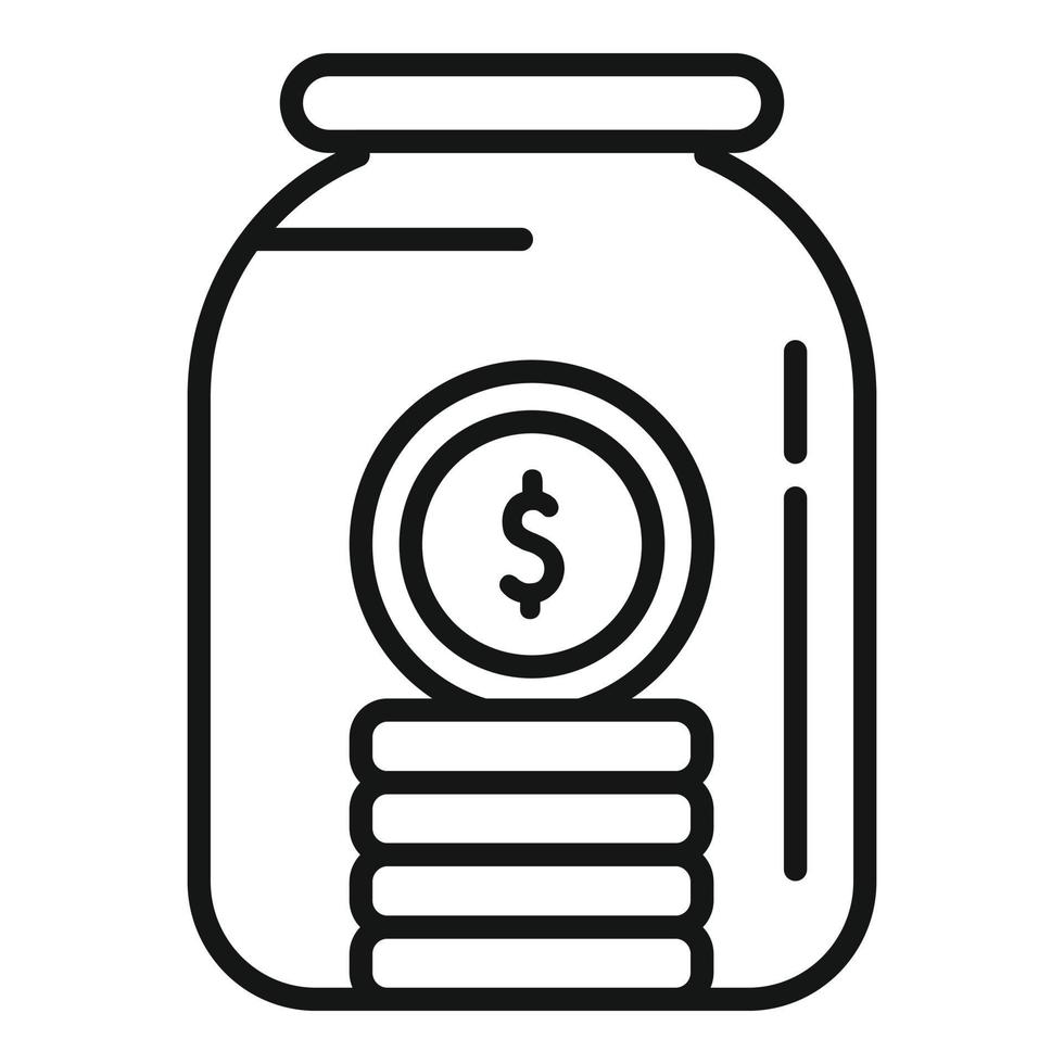 Jar money compensation icon outline vector. Work benefit vector