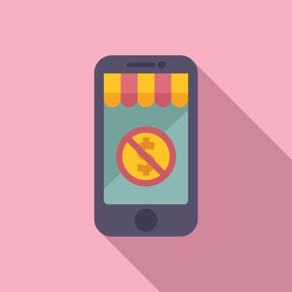 Online shop cancel payment icon flat vector. Card error vector