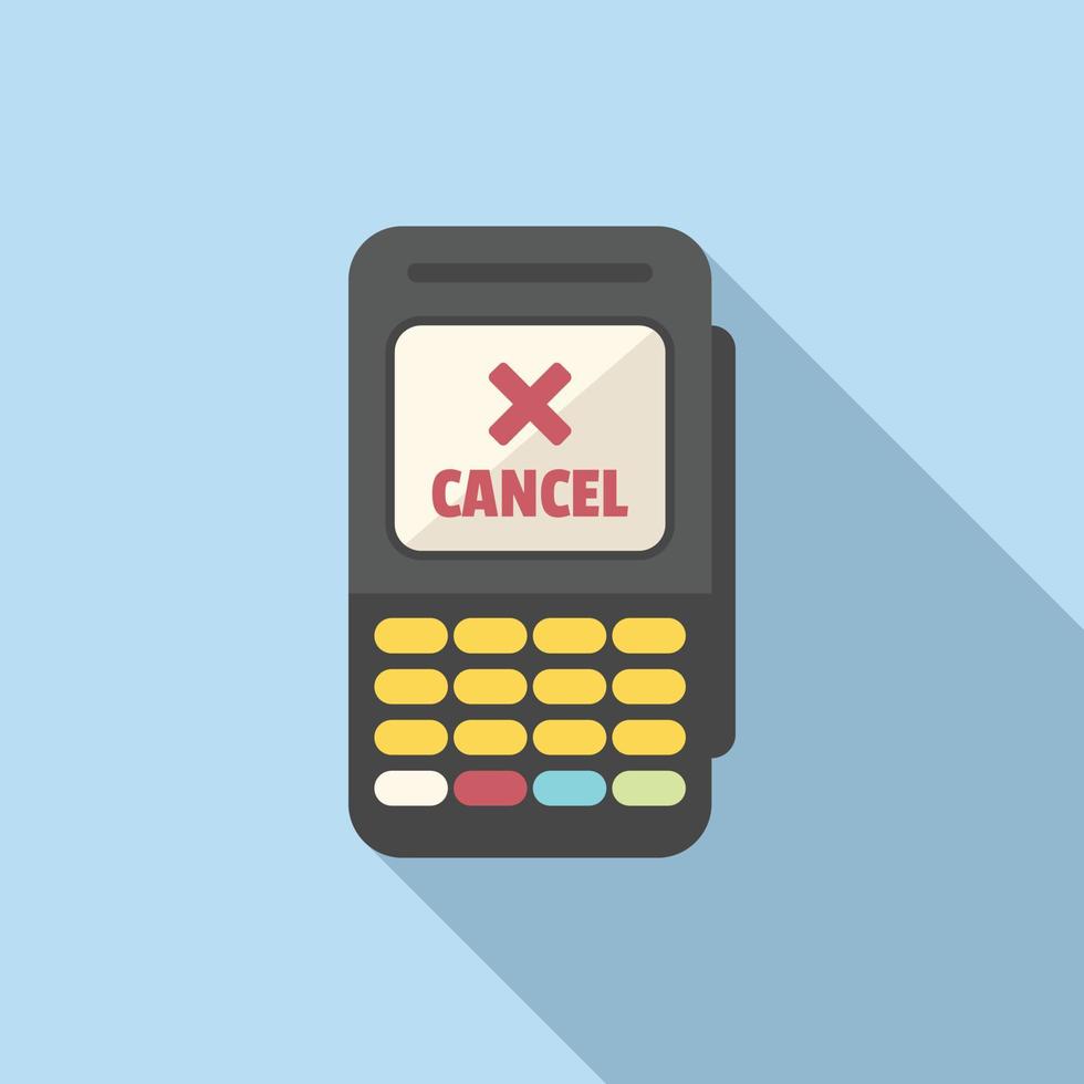 Cancel terminal icon flat vector. Credit card vector