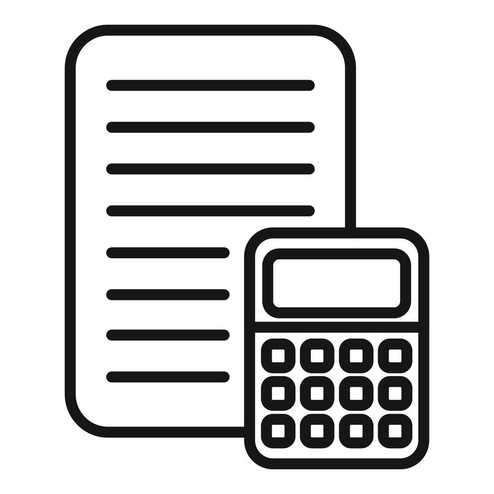 Calculator compensation icon outline vector. Business work vector