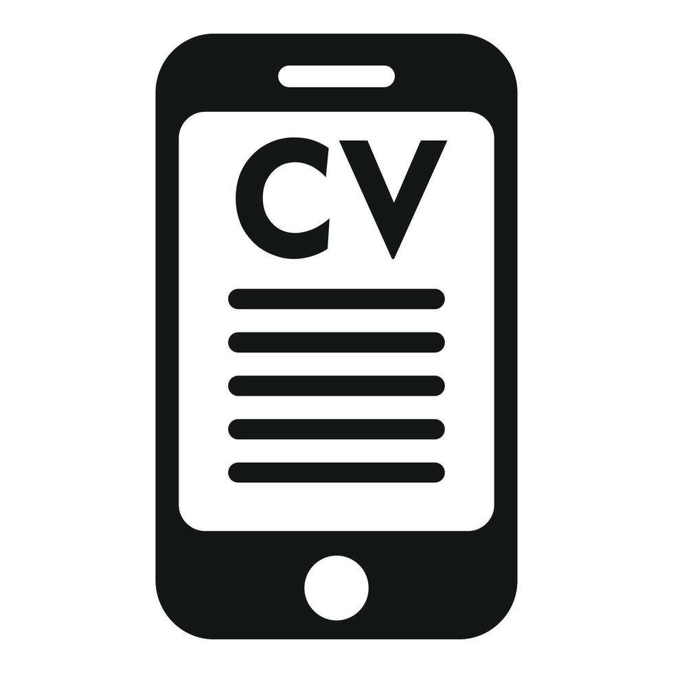 Smartphone cv icon simple vector. Human work vector