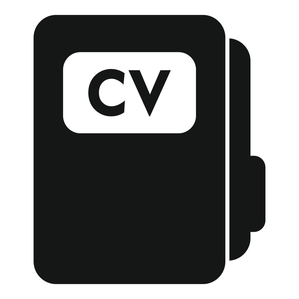 Cv folder icon simple vector. Human work vector