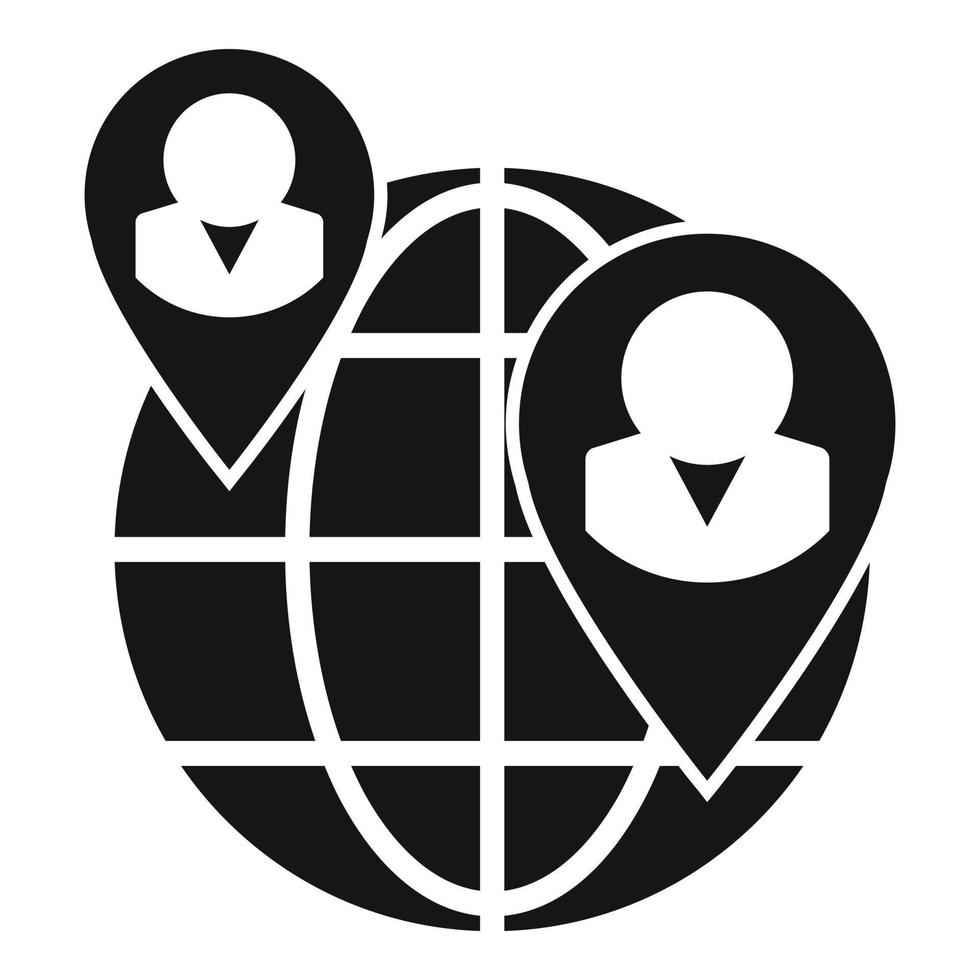Global search icon simple vector. Human business vector