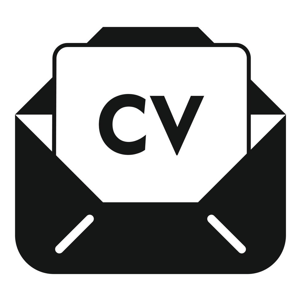 Mail cv icon simple vector. Human work vector