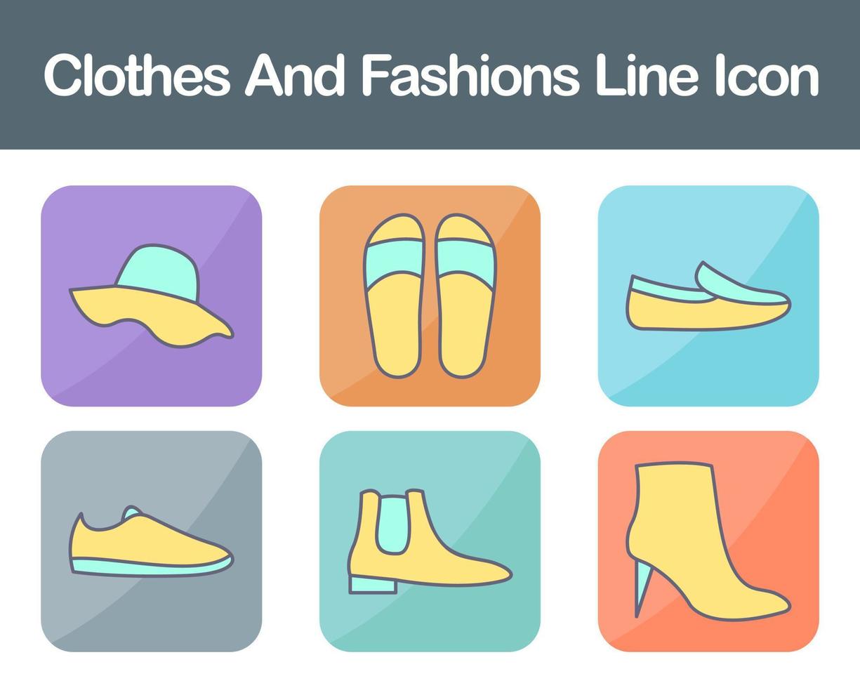 Clothes And Fashions Vector Icon Set