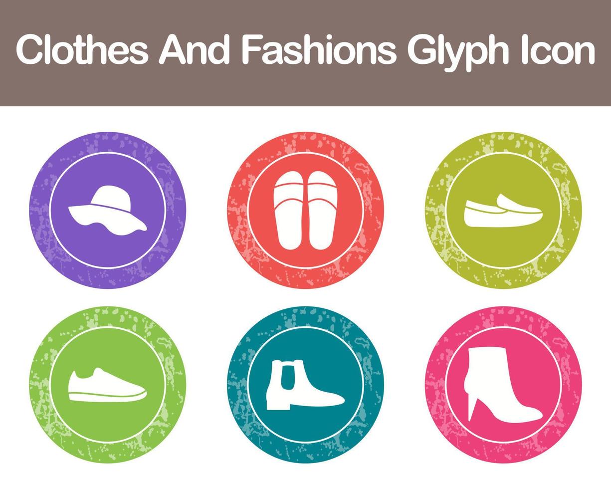 Clothes And Fashions Vector Icon Set