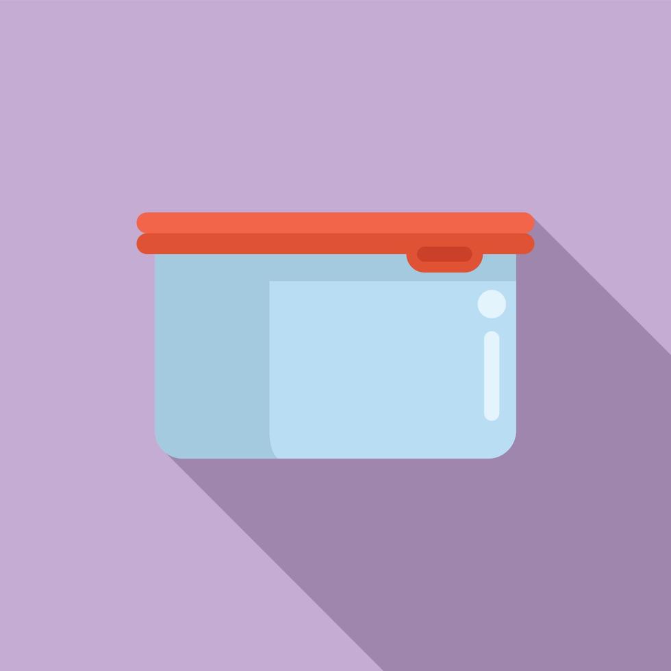 Plastic food box icon flat vector. Fast food vector