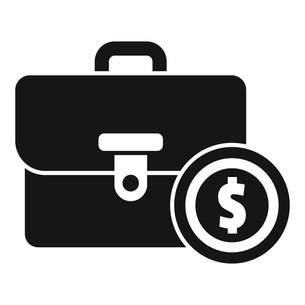 Bag compensation icon simple vector. Work business vector