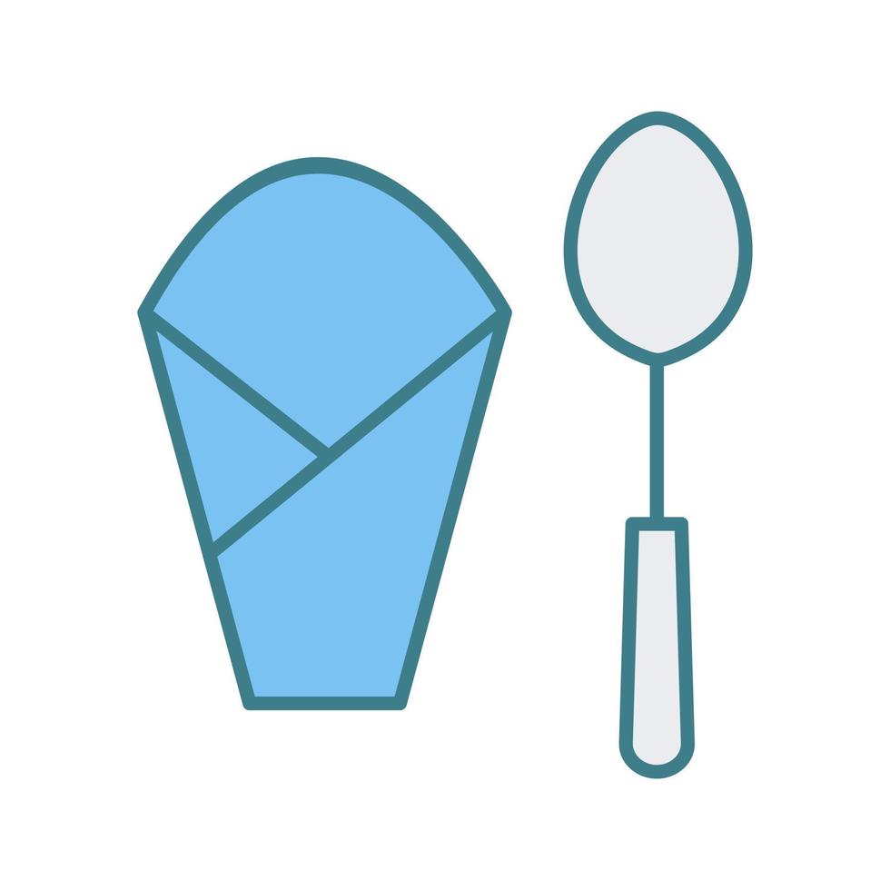 Spoon and Napkin Vector Icon