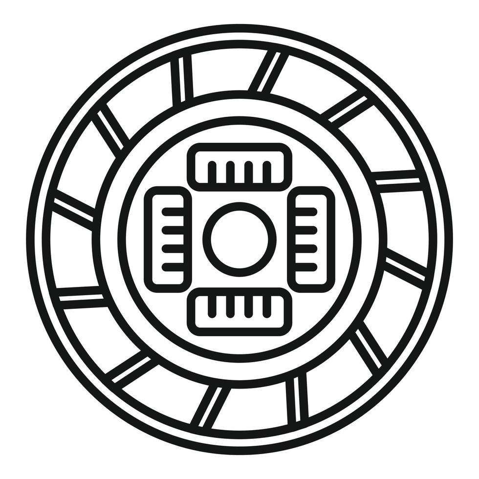 Cover clutch icon outline vector. Car disk vector