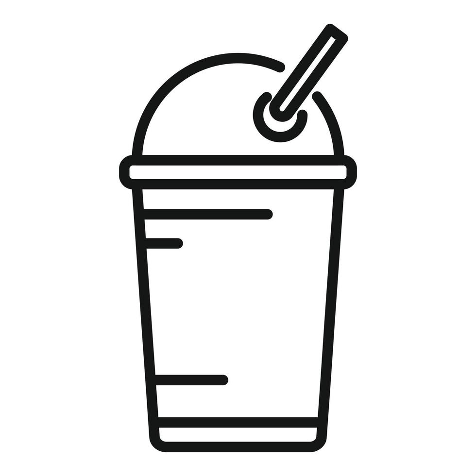 Smoothie cup icon outline vector. Fast food vector