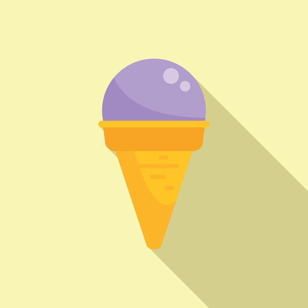 Ice cream cone icon flat vector. Fast food vector
