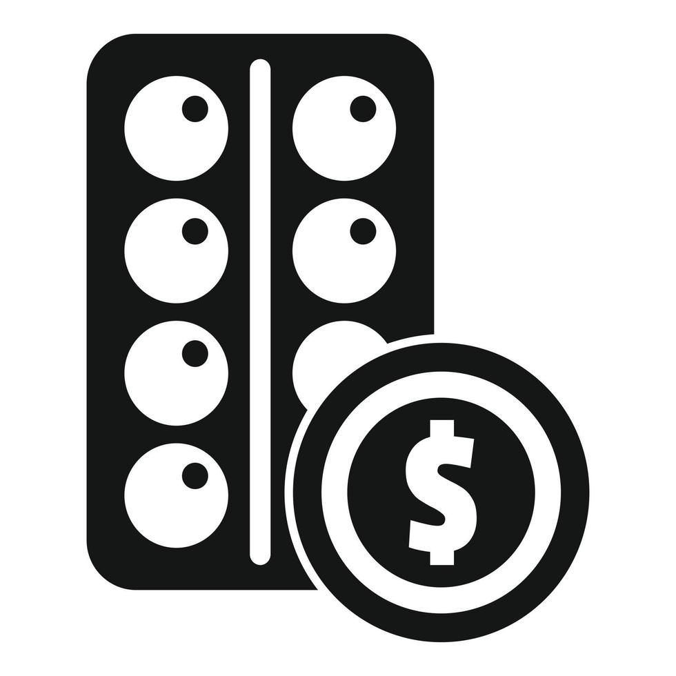 Pills compensation icon simple vector. Money benefit vector