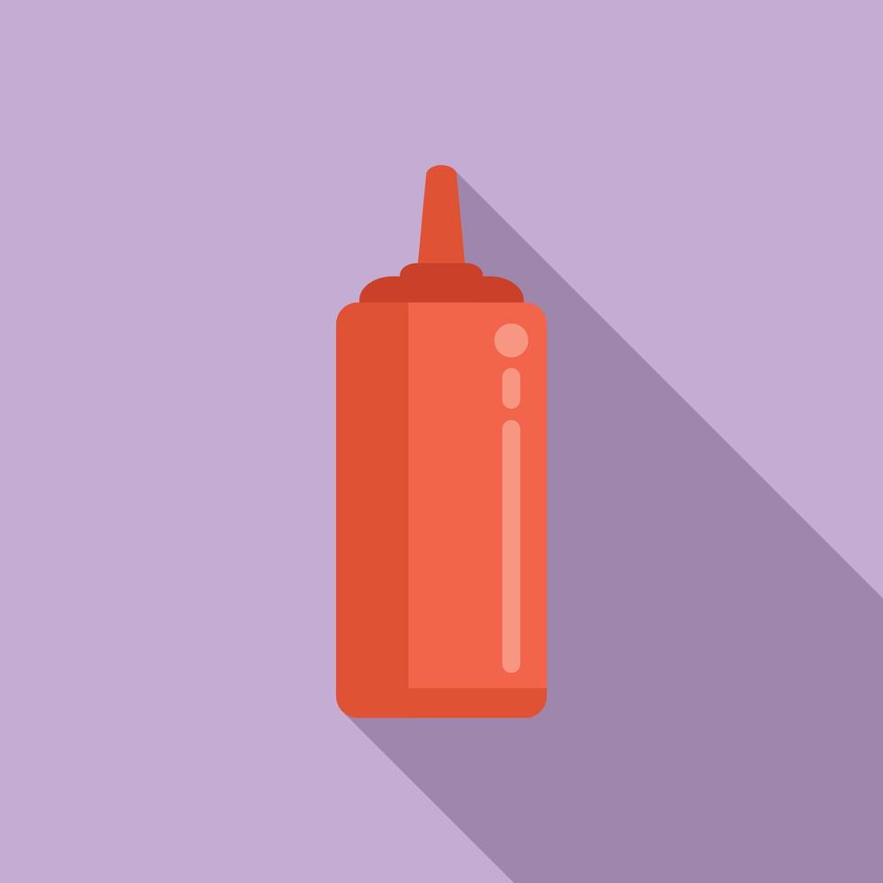 salsa de tomate botella icono plano vector. rápido comida vector