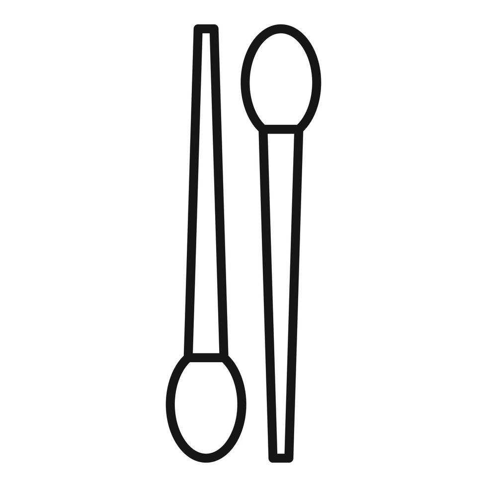 Flu swab icon outline vector. Nose check vector