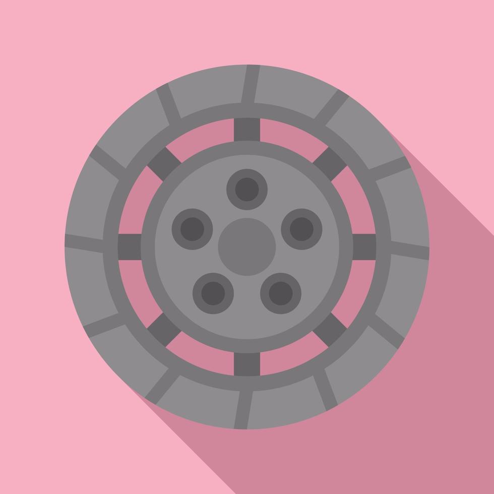 Clutch disk icon flat vector. Repair kit vector