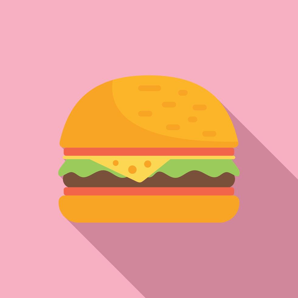 hamburguesa comida icono plano vector. rápido comida vector