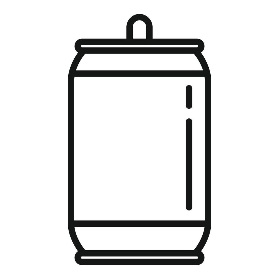 Soda tin can icon outline vector. Take away food vector