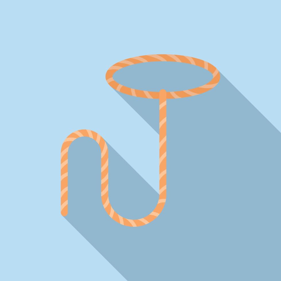 Loop lasso icon flat vector. Circle knot vector