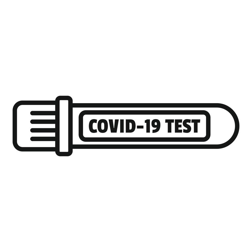 covid19 prueba icono contorno vector. corona laboratorio vector