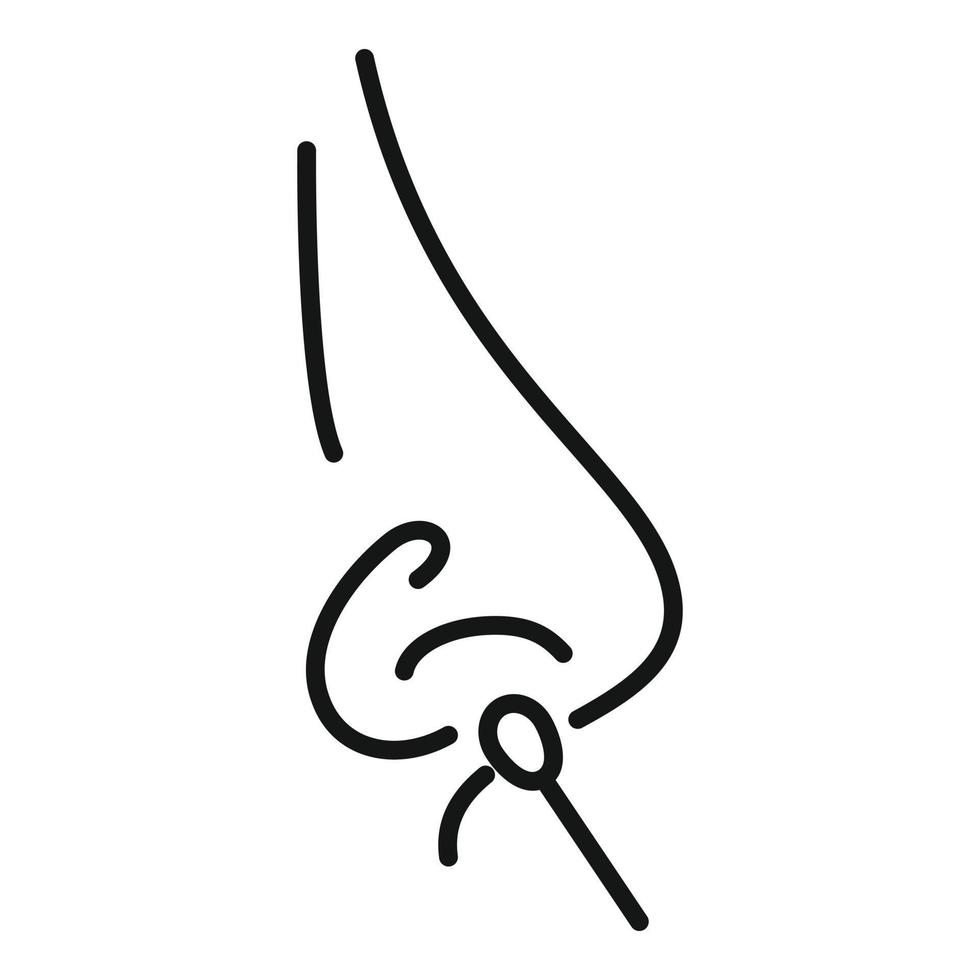 Nose swab check icon outline vector. Corona test vector