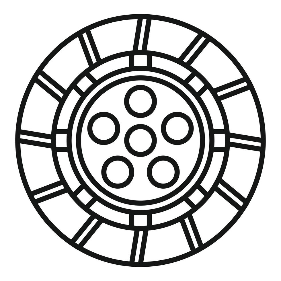 Engine clutch icon outline vector. Car disk vector