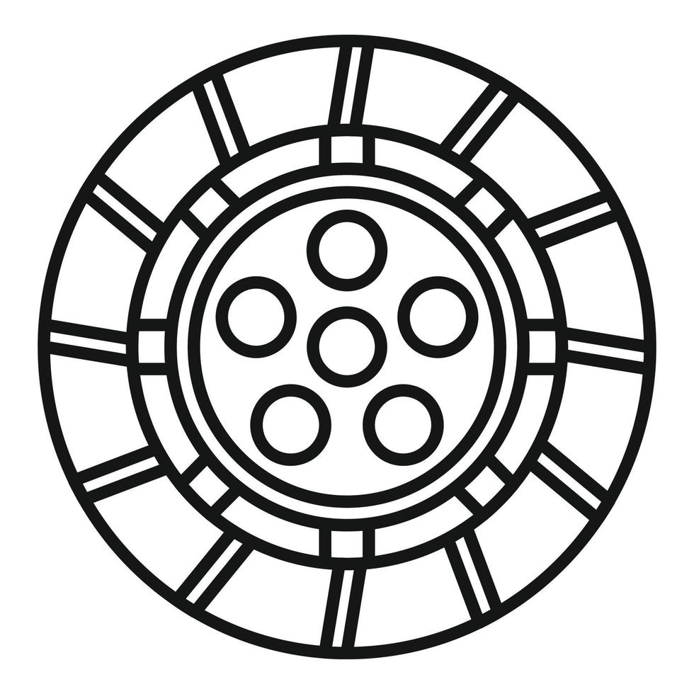 Engine clutch icon outline vector. Car disk vector