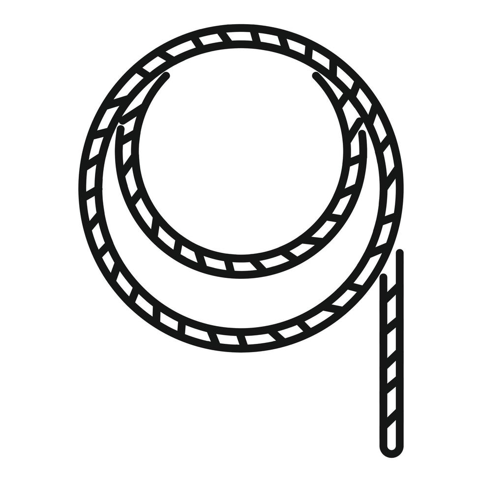 Hand lasso icon outline vector. Rodeo cord vector