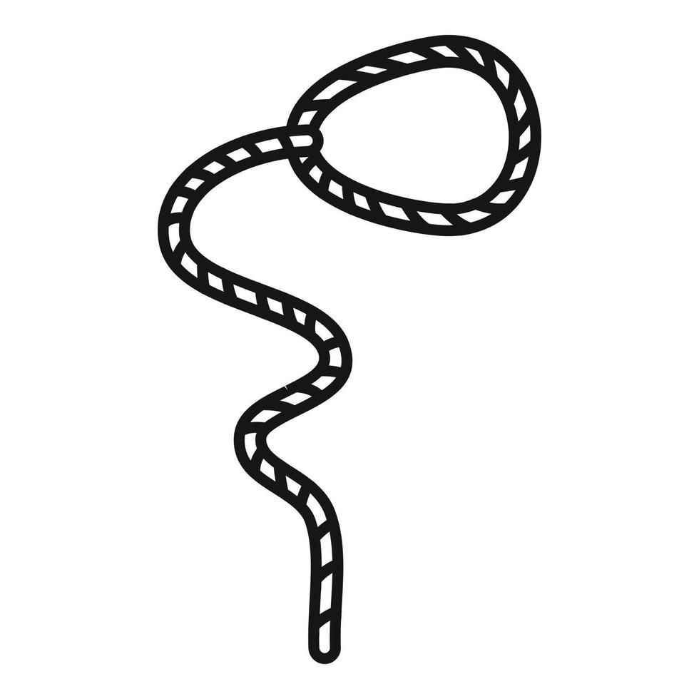 Frame lasso icon outline vector. Rope knot vector