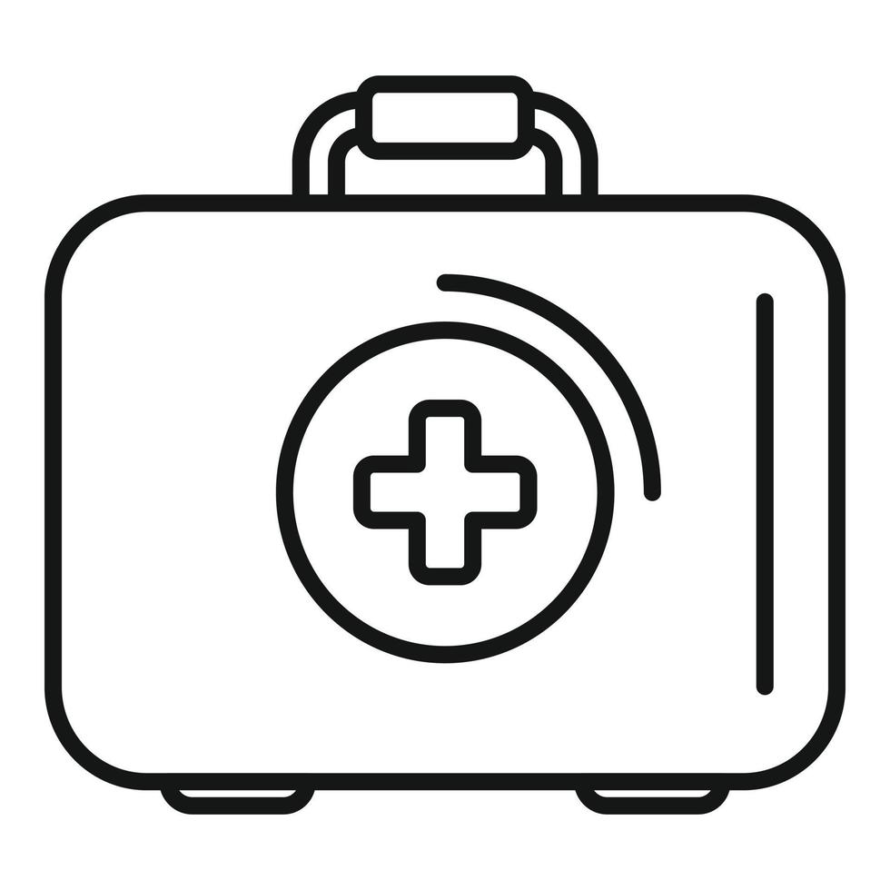 First aid kit icon outline vector. Medical disease vector