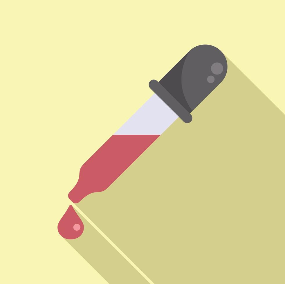 Blood dropper icon flat vector. Test covid vector
