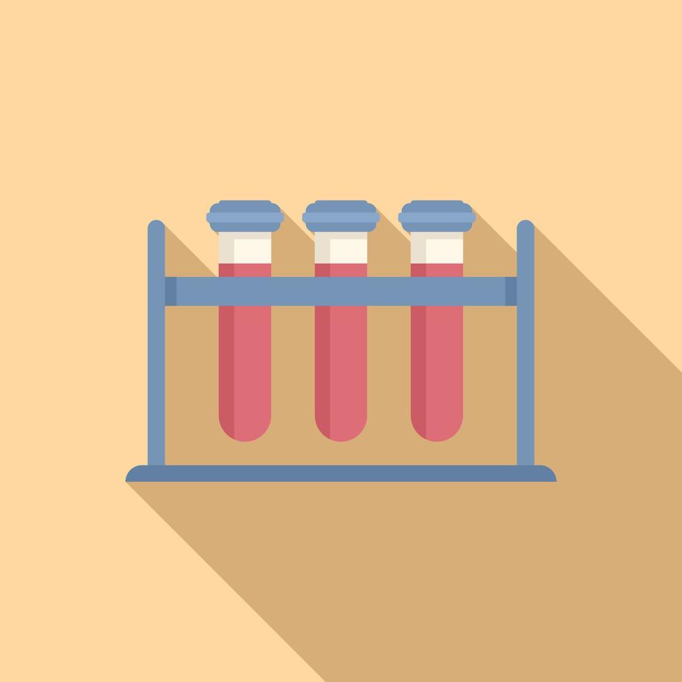 Test tube stand icon flat vector. Corona lab vector