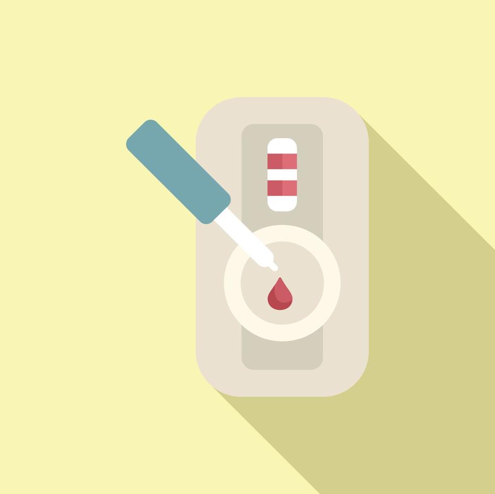 Blood covid test icon flat vector. Corona lab vector