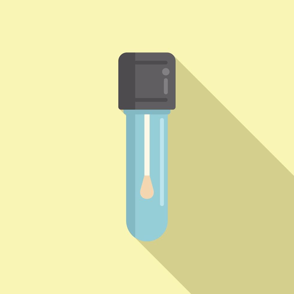 Test swab icon flat vector. Corona lab vector