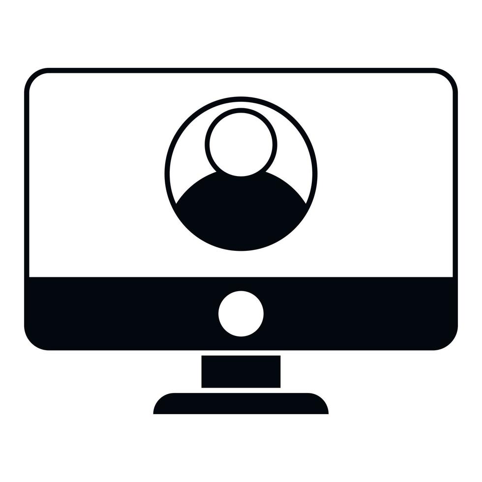 Monitor person icon simple vector. Social trust 21412776 Vector Art at