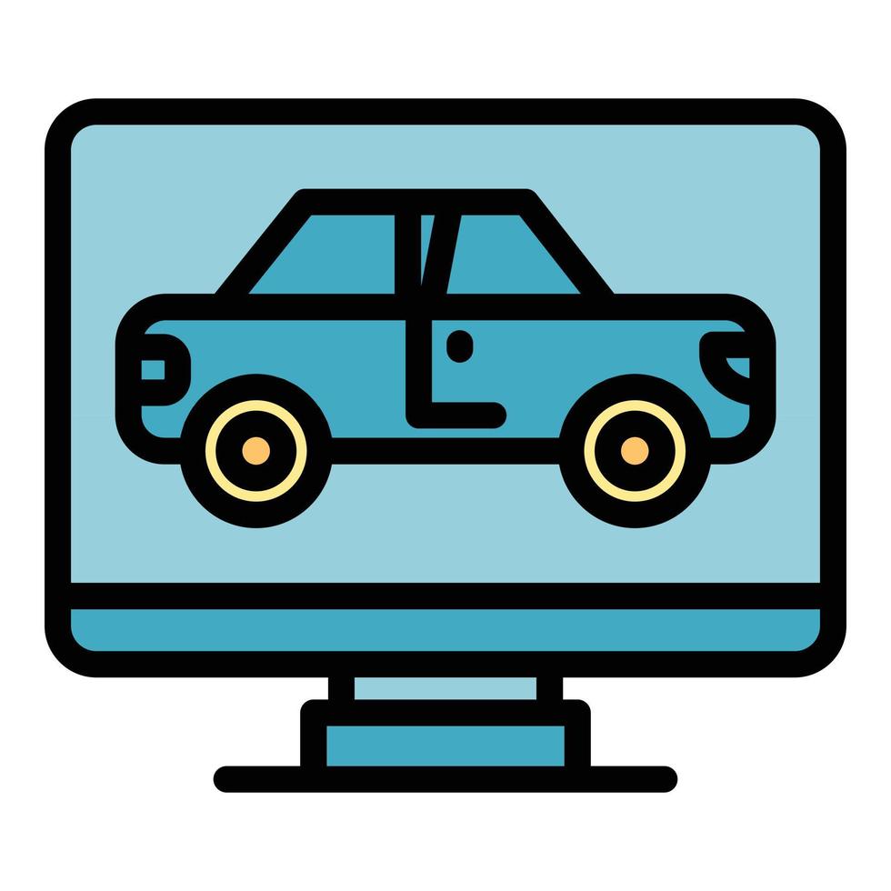 Online car showroom icon vector flat