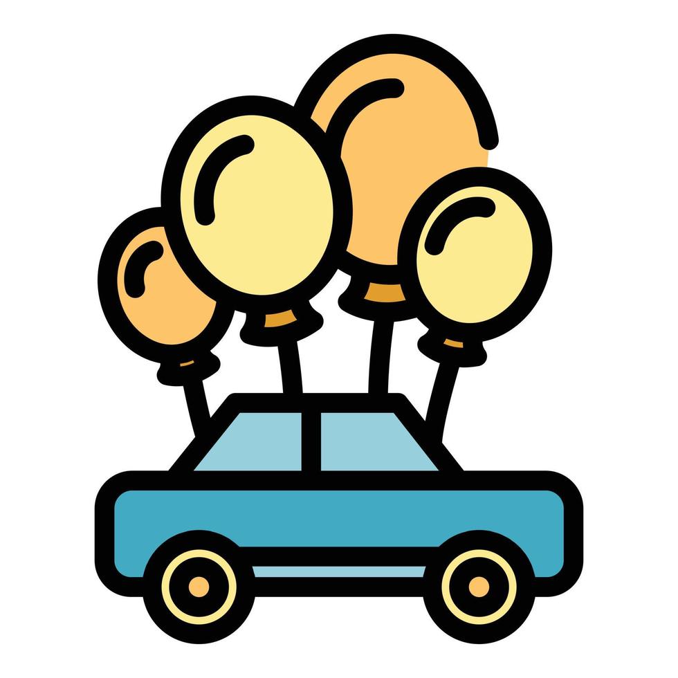 globos coche icono vector plano