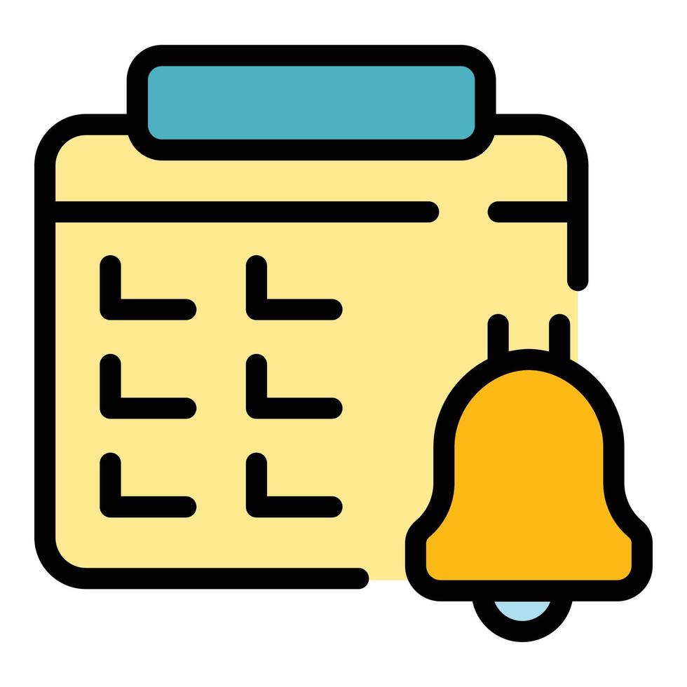 Task schedule bell calendar icon vector flat