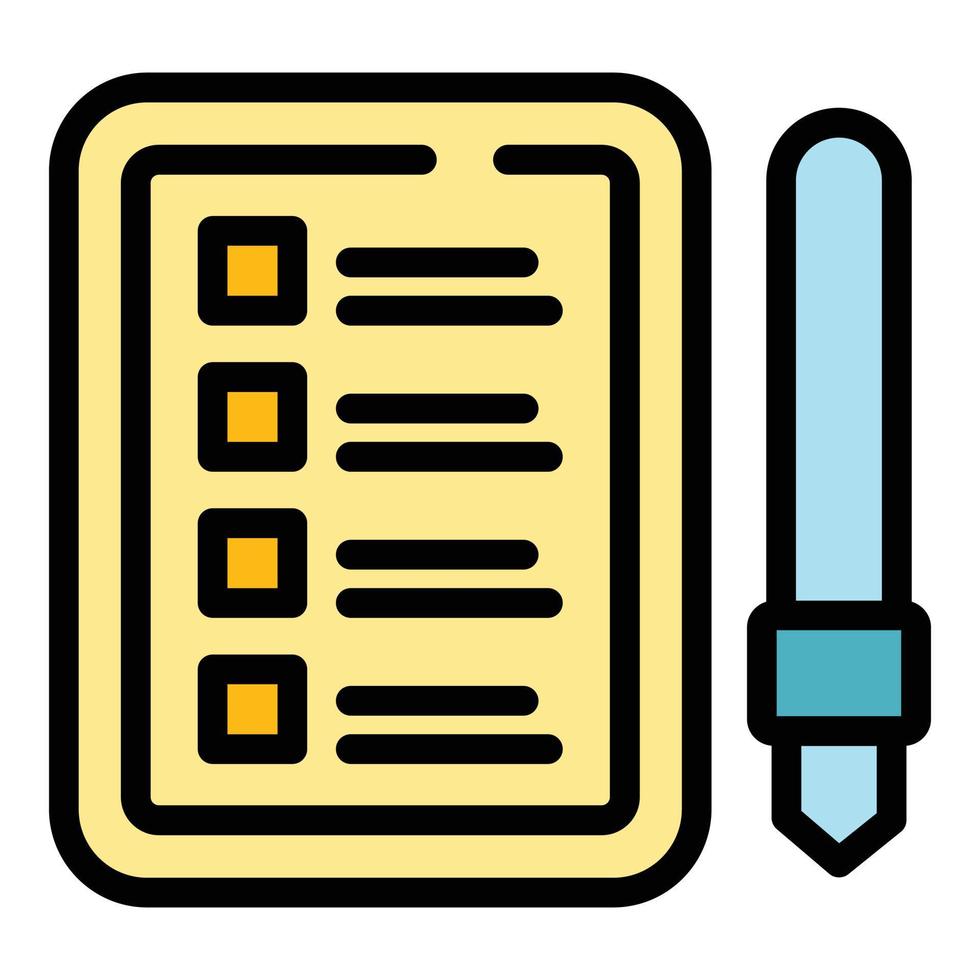 Task schedule pen board icon vector flat