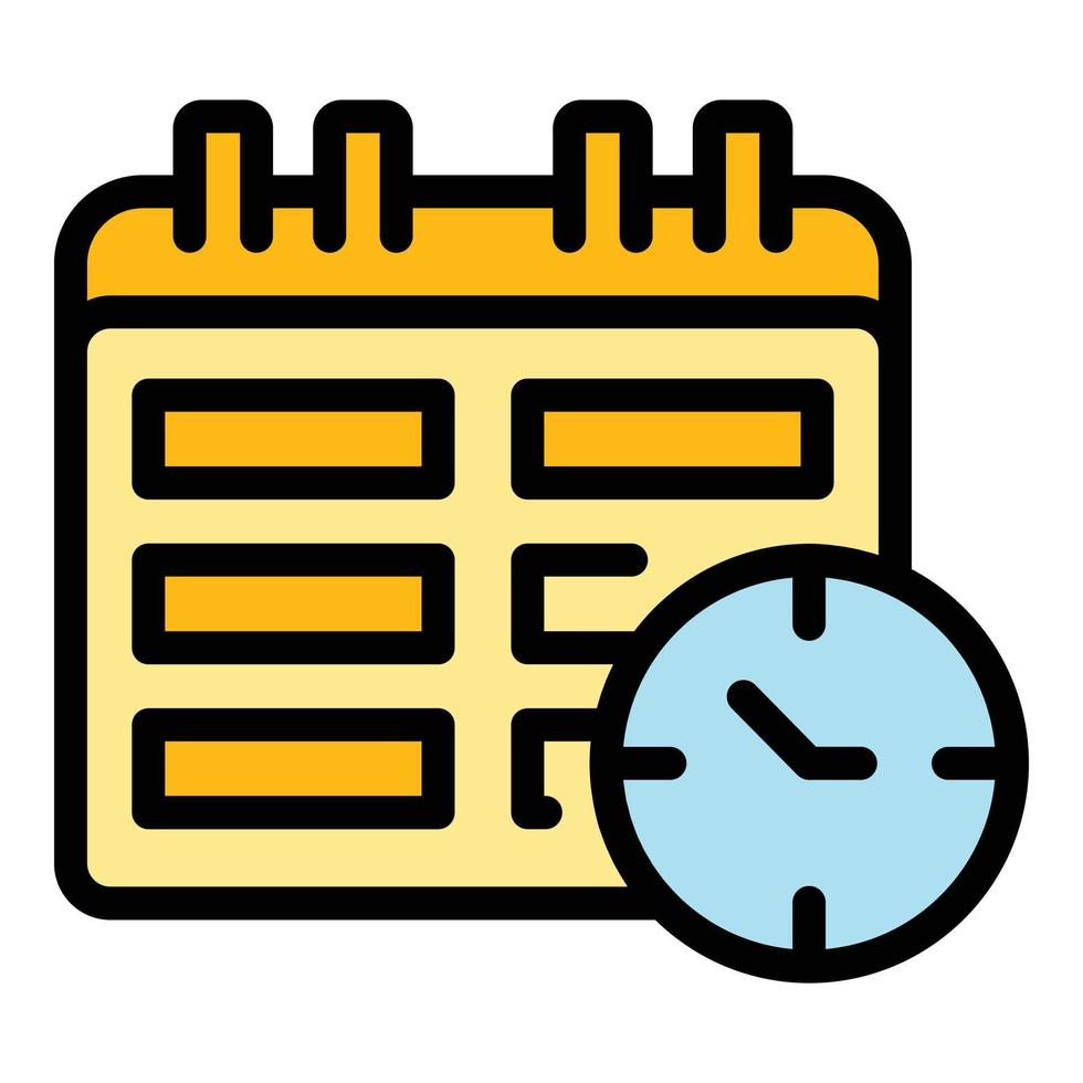 Task schedule calendar time icon vector flat