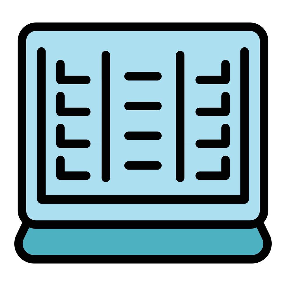 Computer task schedule icon vector flat