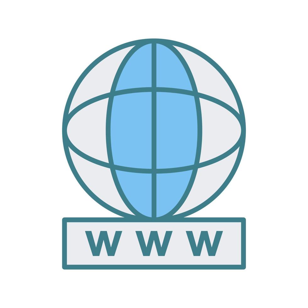 icono de vector de world wide web único