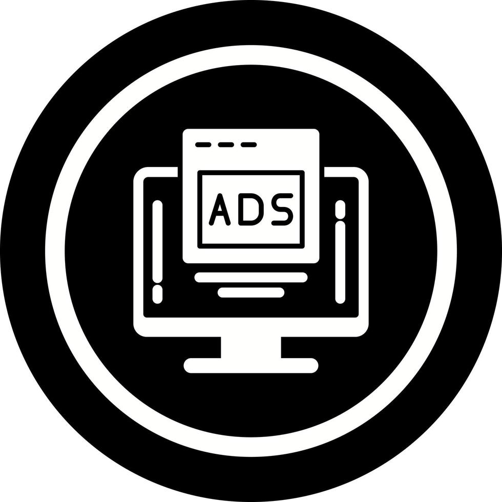 icono de vector de publicidad digital