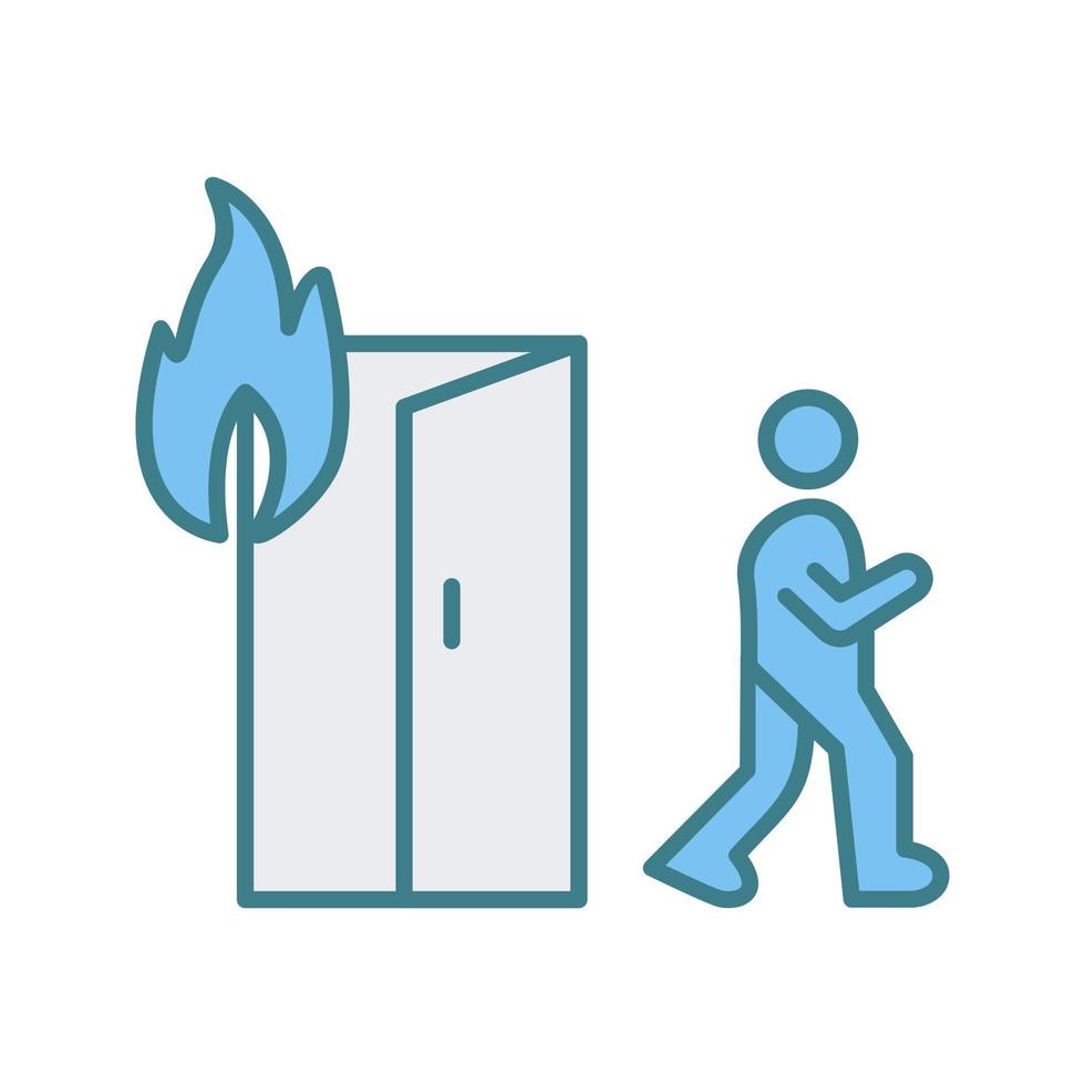 Unique Running from Fire Vector Icon