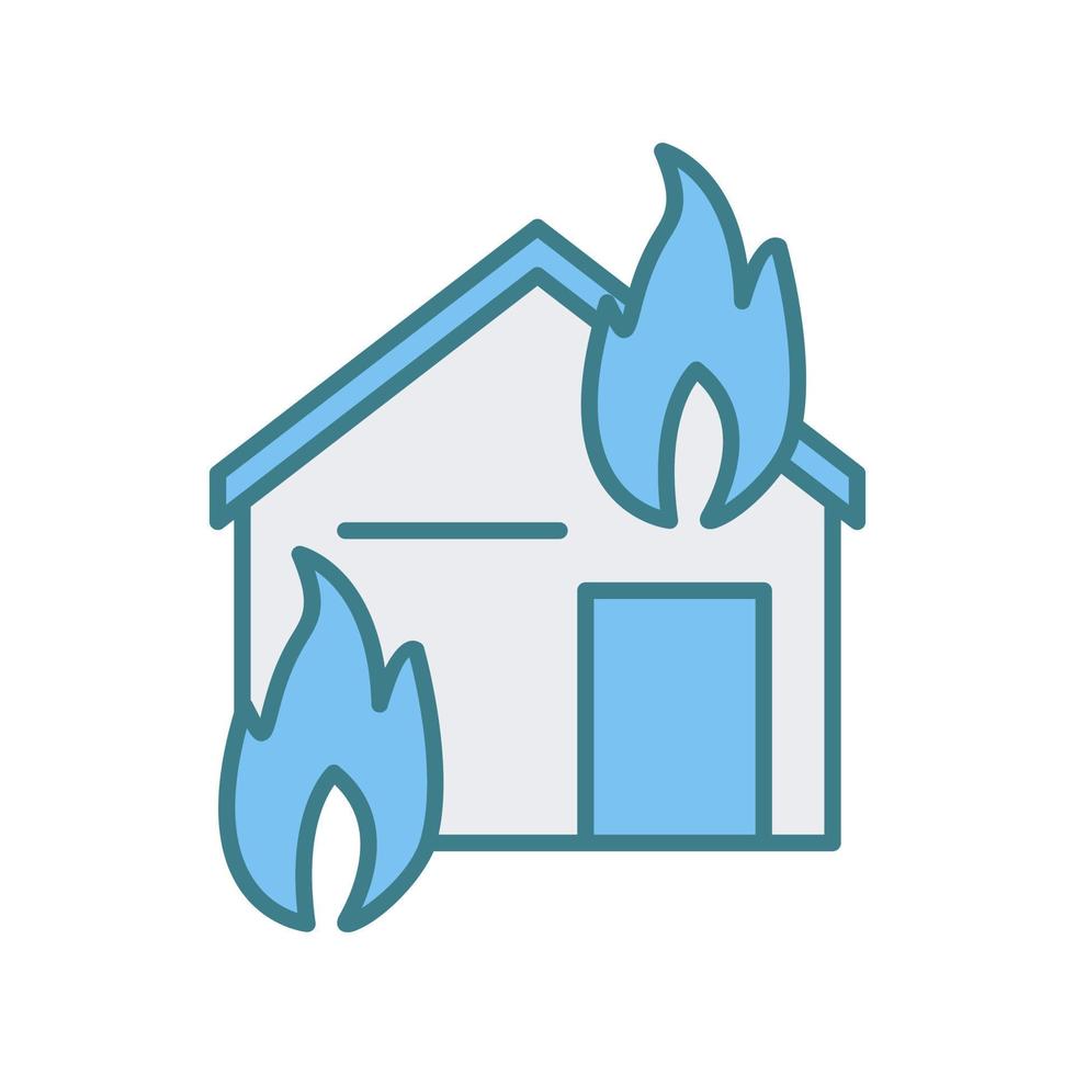 Unique Fire Consuming House Vector Icon