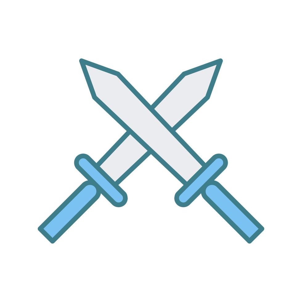 único icono de vector de dos espadas